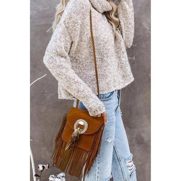 Handbags - Boho Fringe Crossbody Bag Tan Brown Western Festival Purse NWT